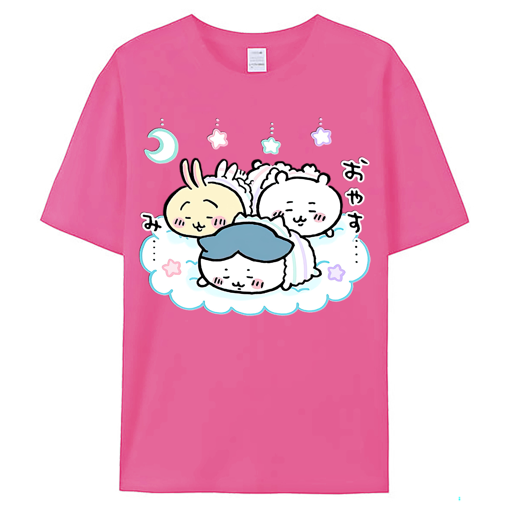 （画像用） ちいかわ ハチワレ Chii-kawa hachiware レディースカジュアルプリントTシャツ（綿100％）